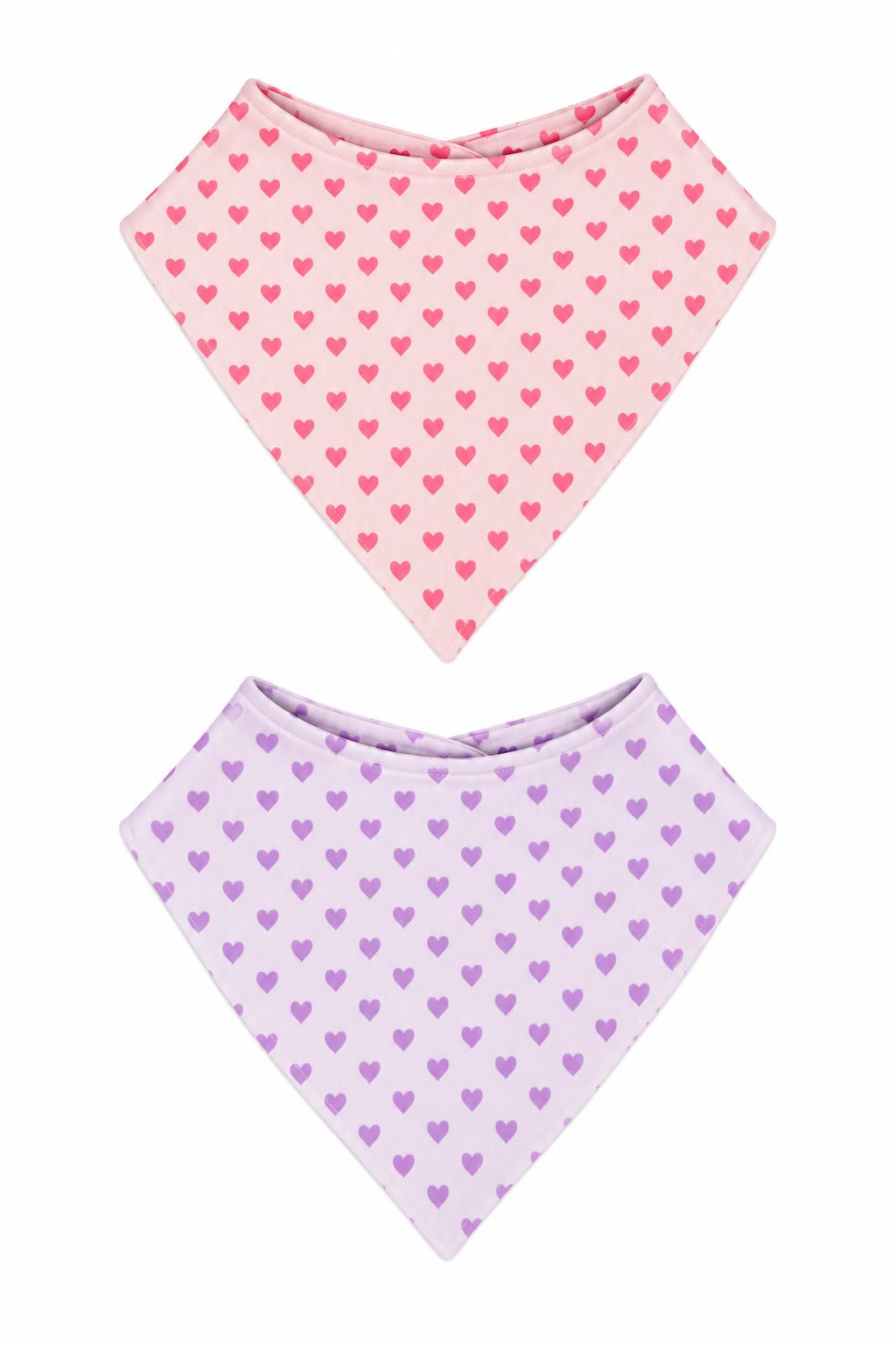 Sweet Bamboo Bib 2-Pack - Hearts