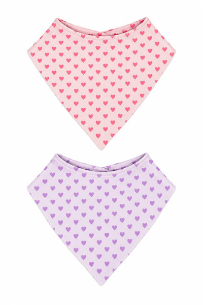 Sweet Bamboo Bib 2-Pack - Hearts
