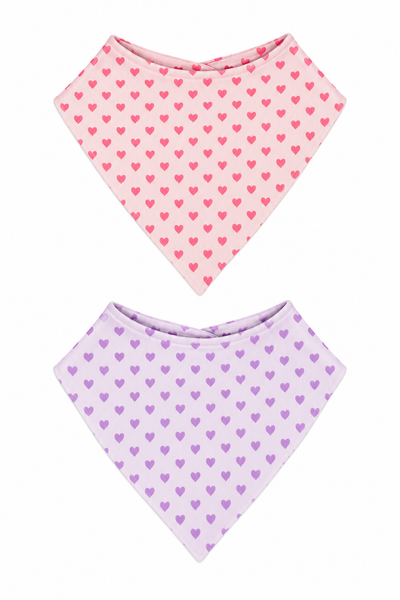 Sweet Bamboo Bib 2-Pack - Hearts