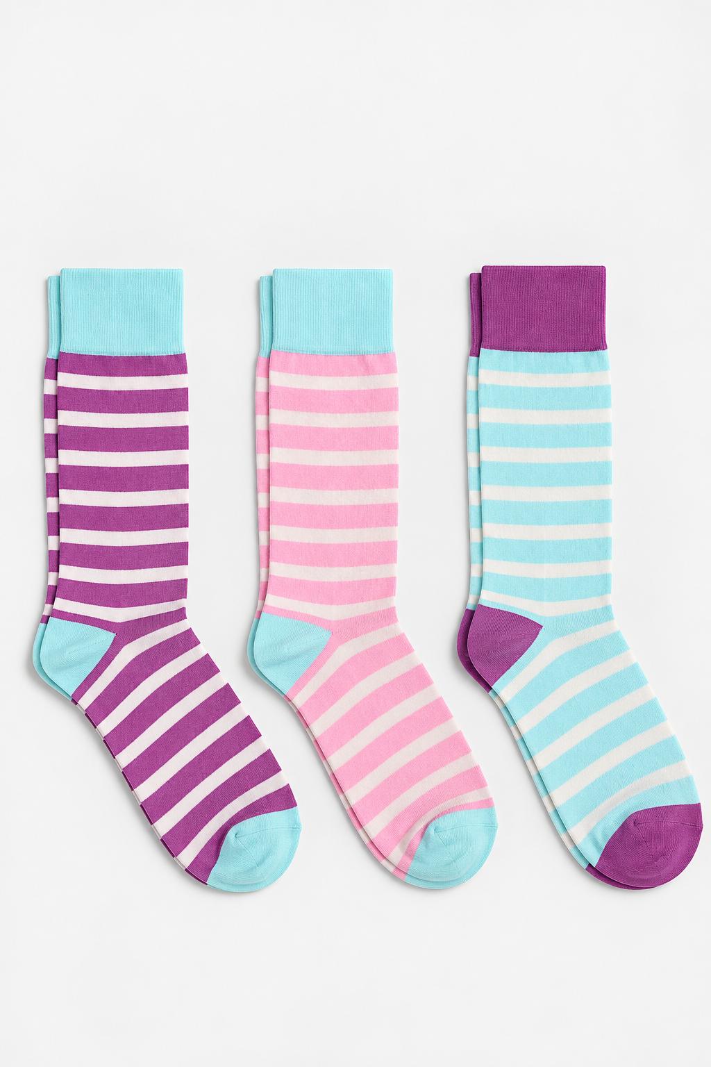 Paul Stuart Two Color Stripe Sock 3-Pack