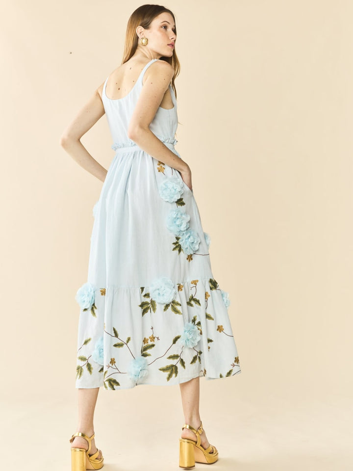Valeria Dress - Lotus Garden Blue