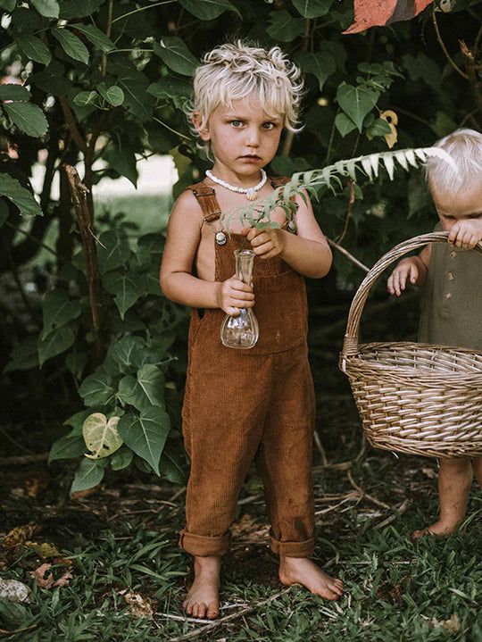 The Wild and Free Cord Dungaree Overall - Rust One Pieces The Simple Folk 