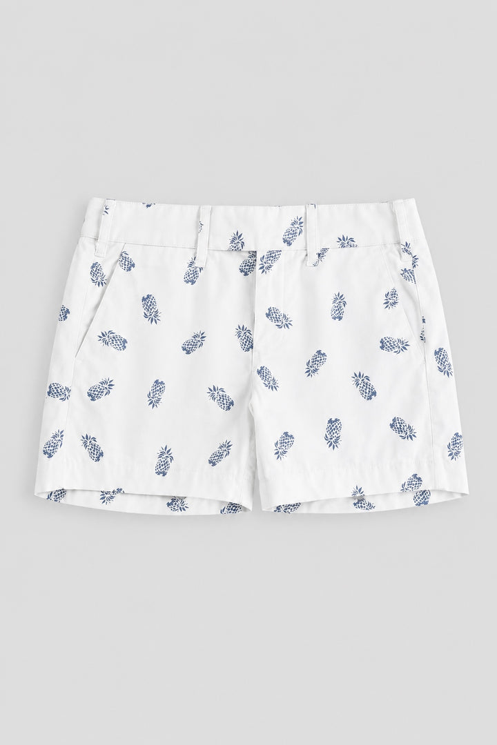 Pina Colada Print 4" Short - White Pina Colada