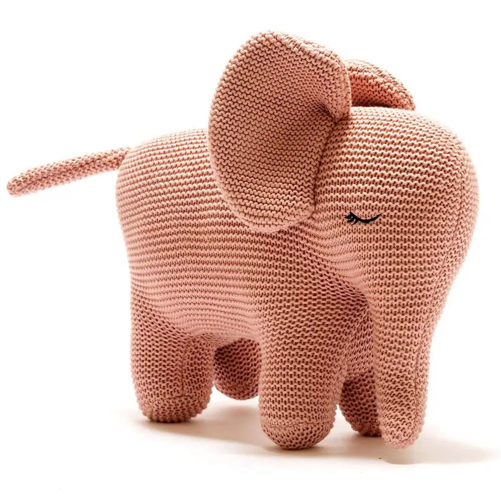 Large Organic Cotton Dusky Pink Elephant