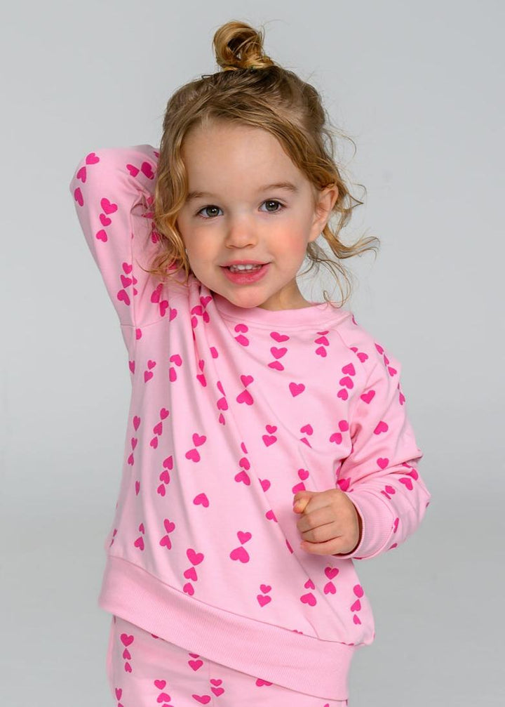 The Hearts Sweatshirt - Pink on Pink