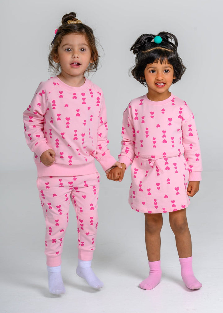 The Hearts Sweatshirt - Pink on Pink