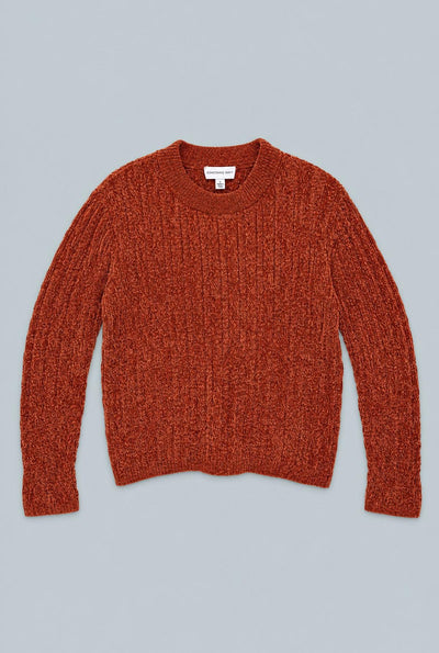 Chenille Mockneck Sweater - Orange