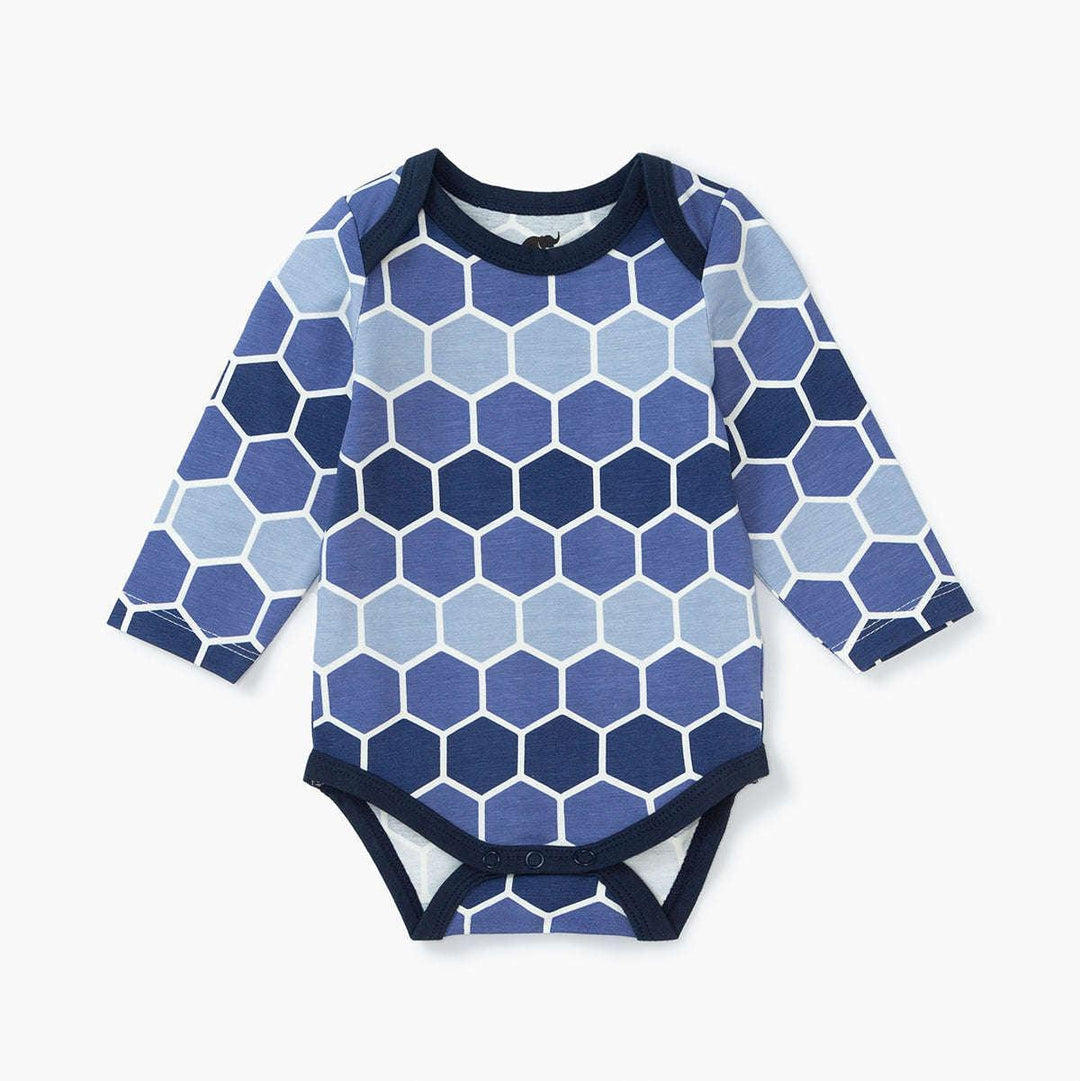 Long Sleeve Jack + Jill Bodysuit - Blue Mosaic Tiles