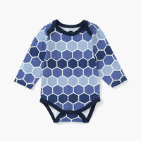 Long Sleeve Jack + Jill Bodysuit - Blue Mosaic Tiles