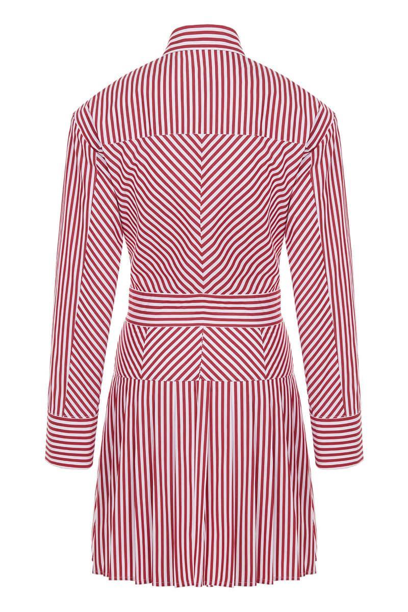 Shoulder Pad Pleated Mini Dress - Multi-Colored