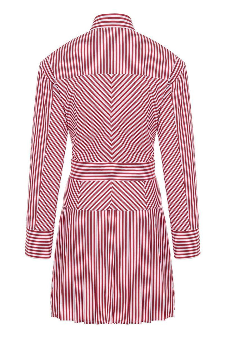 Shoulder Pad Pleated Mini Dress - Multi-Colored