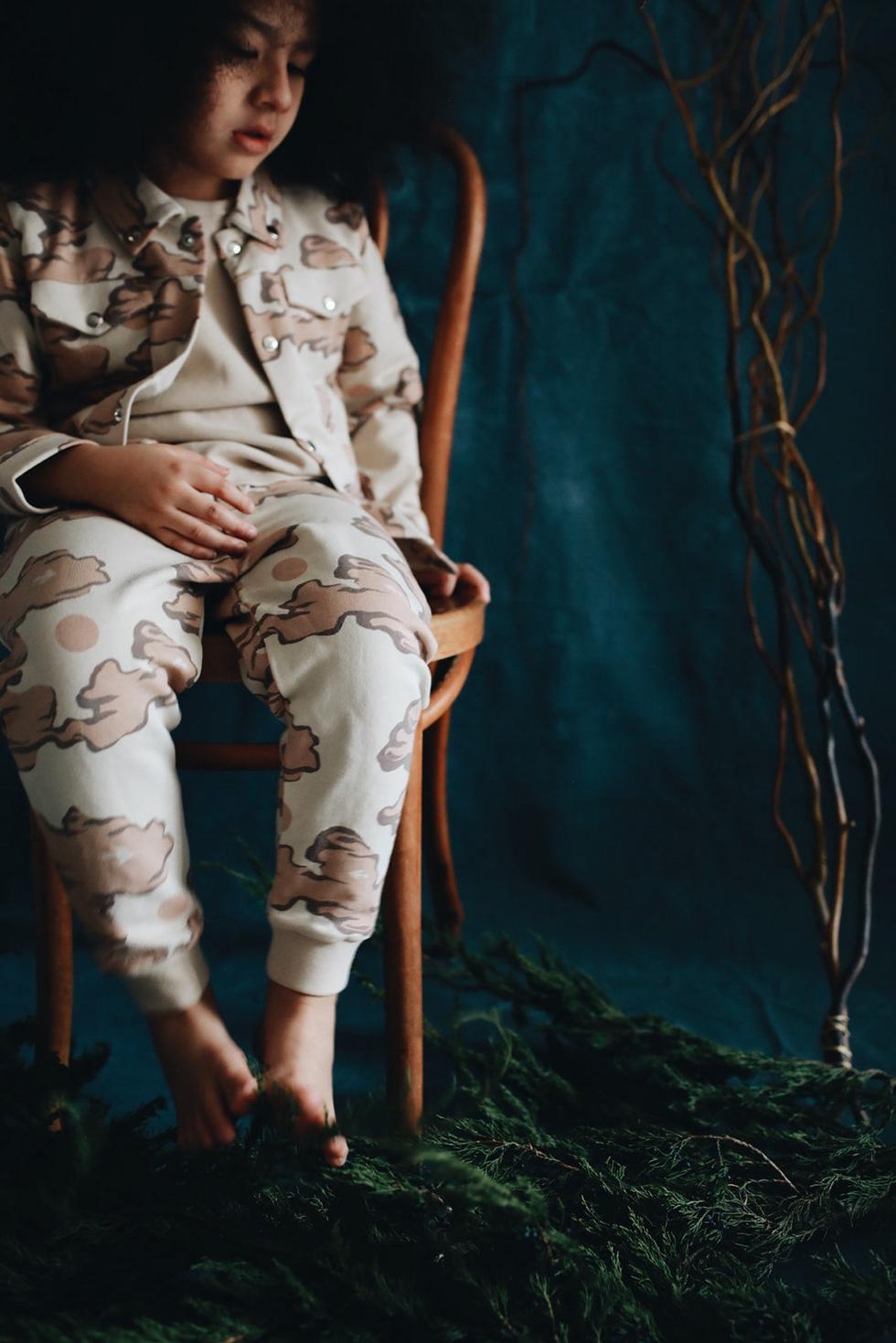 Organic Pima Cotton Kids Sweatpants - Pink Clouds