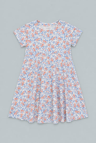 Swirly Girl Dress - Vintage Flower Pink