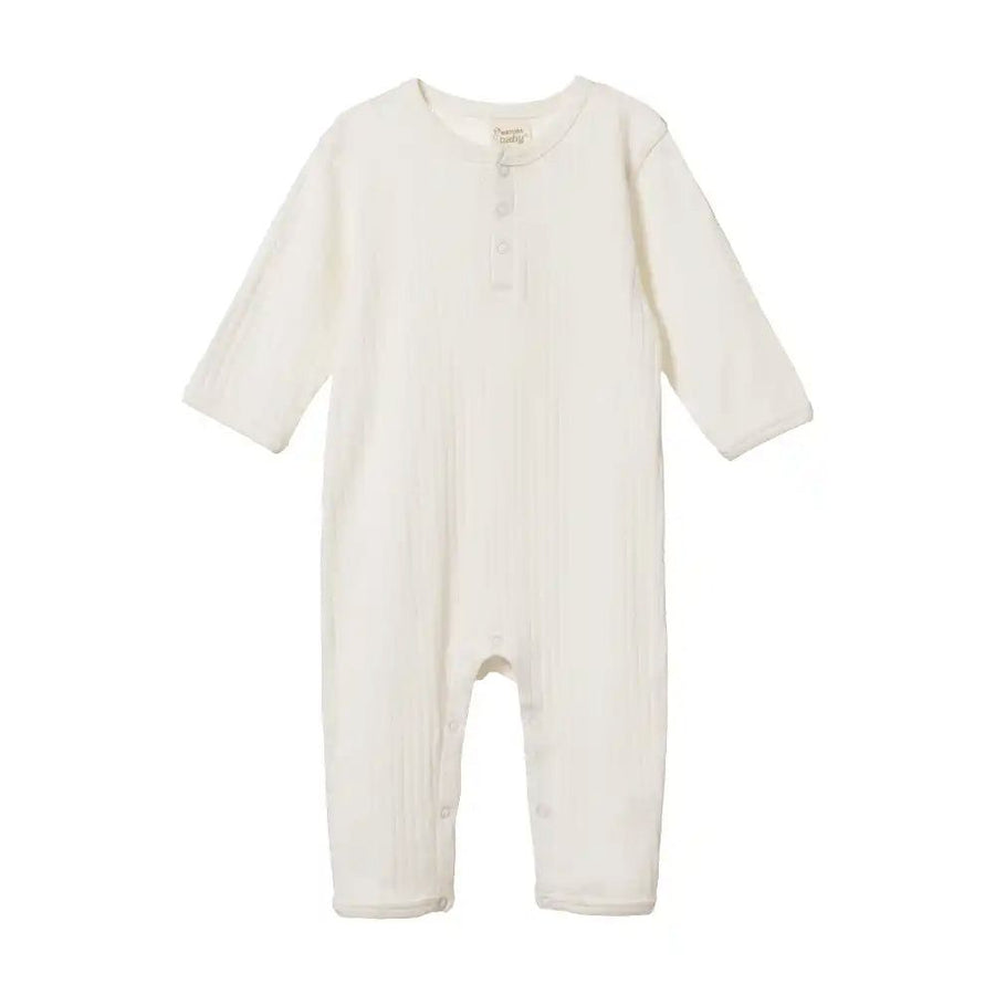 Pointelle Henley Pajama Suit - Natural Sleep + Lounge Nature Baby 