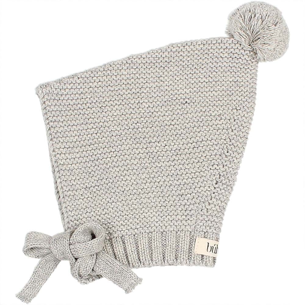 Newborn Knit Pom Pom Hat - Grey Accessories Buho 