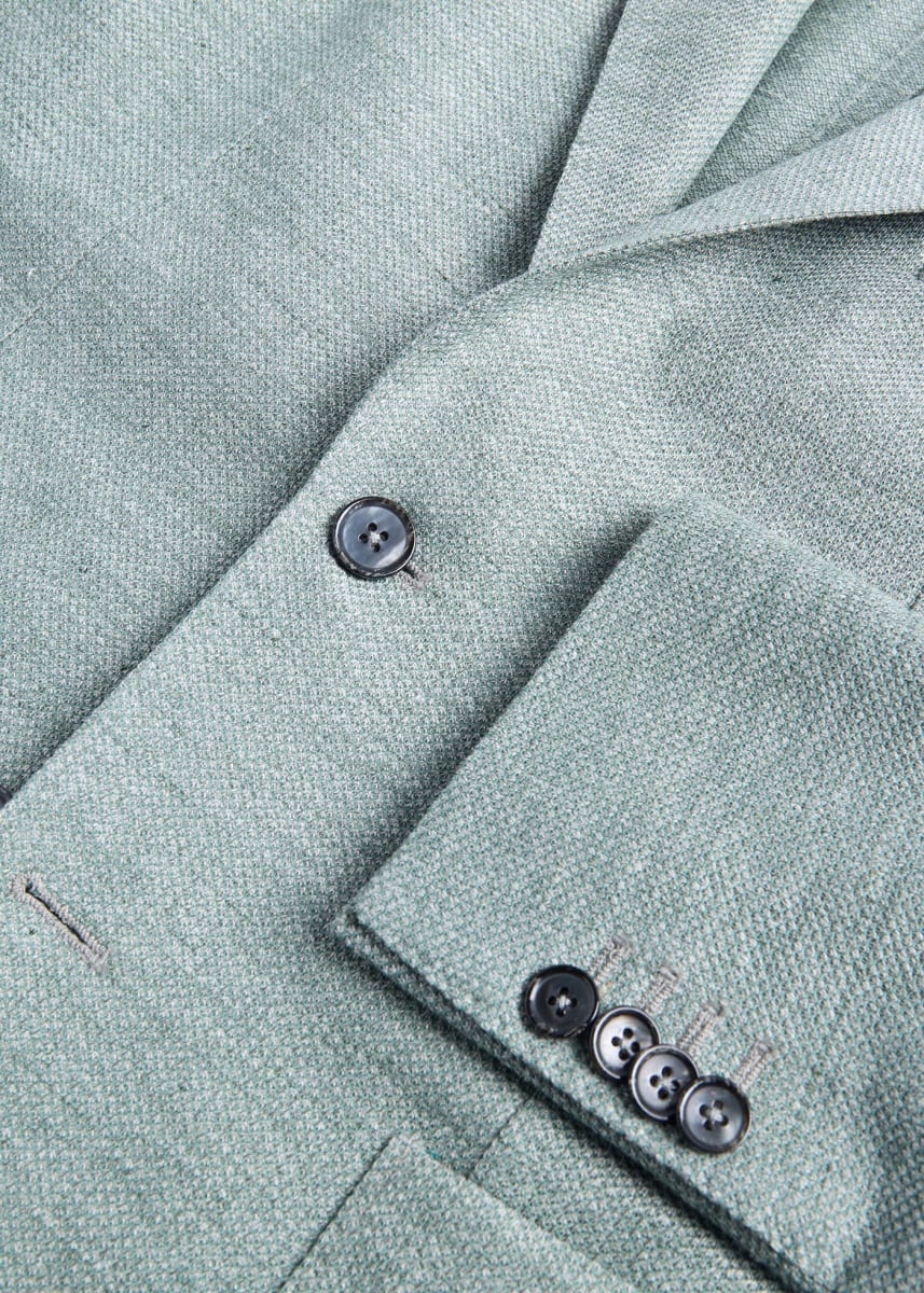 Garment Dyed Basket Weave Jacket - Mint