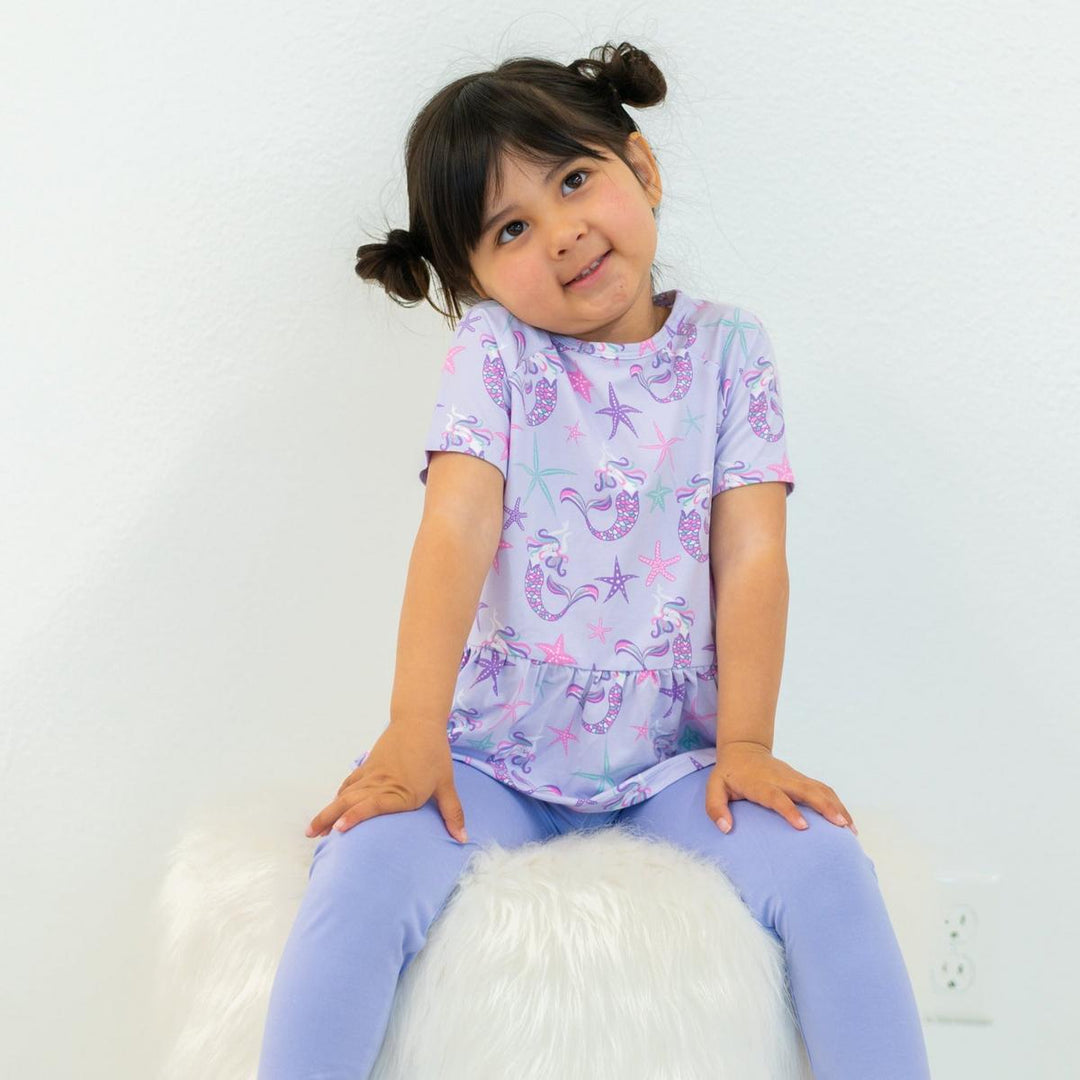 Ruffle Bottom Tee - Mermaid Purple
