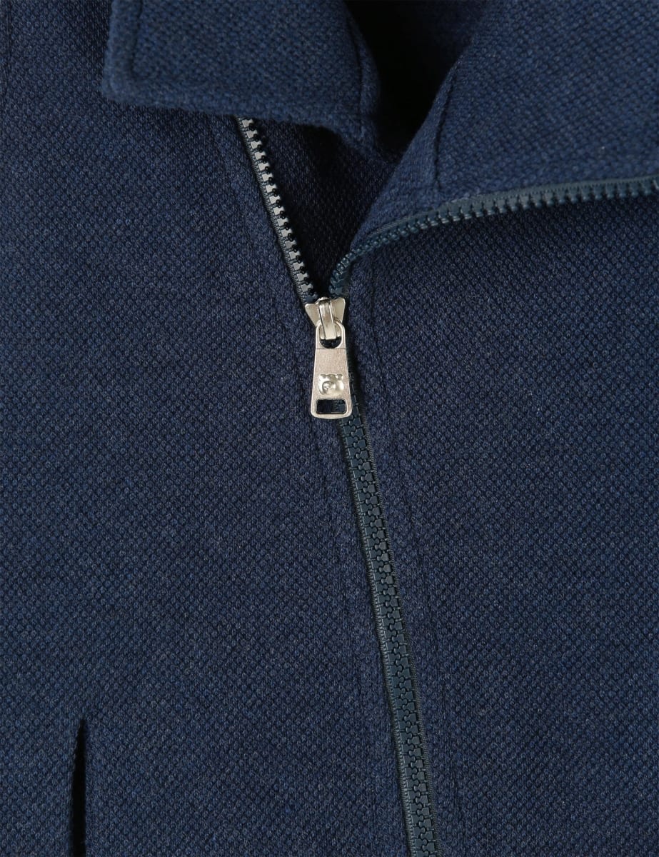 Organic Cosy Terry Zip-Up Vest - Denim Marl