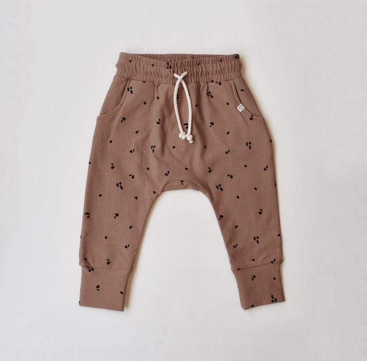 Spot Print Organic Joggers - Rust