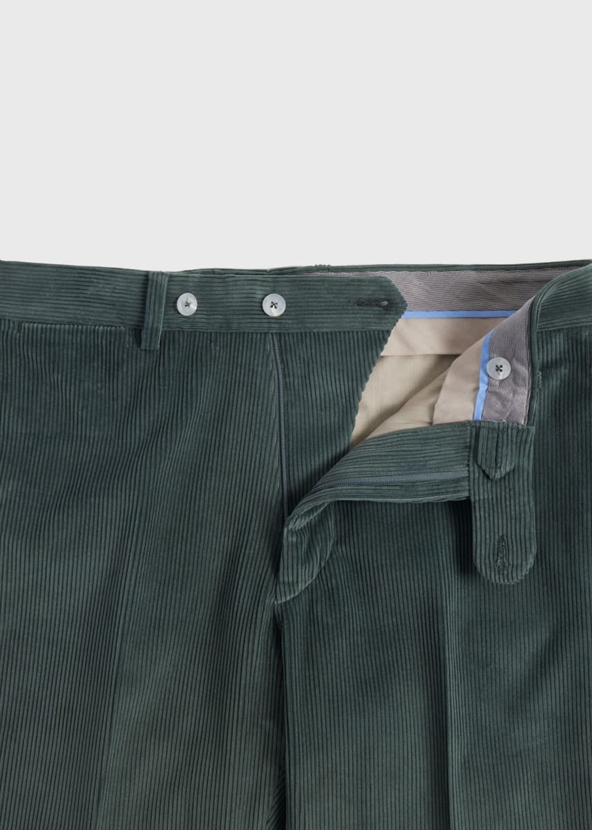 Soft Corduroy Dress Trouser - Green