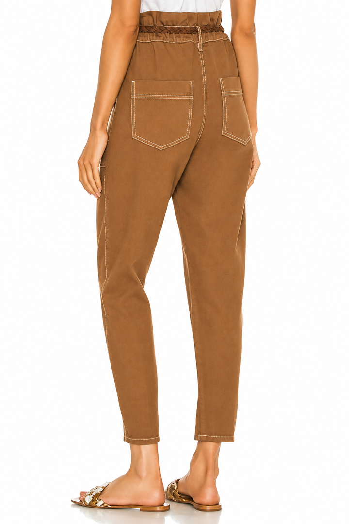 Harlow Paperbag Pants - Brown