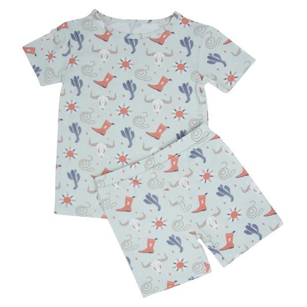 Bulls Boots Lasso Western Summer Pajama Set - Dude Ranch