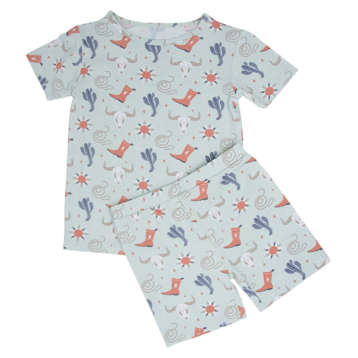 Bulls Boots Lasso Western Summer Pajama Set - Dude Ranch