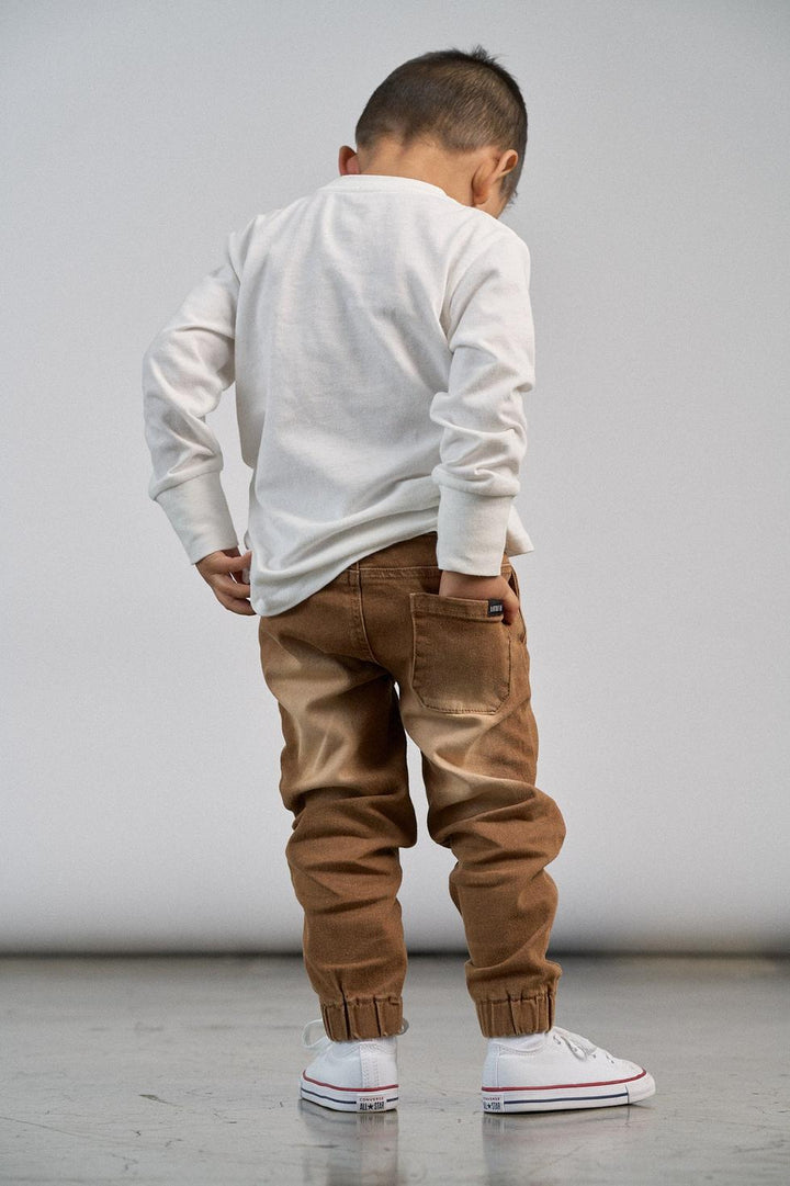 Baby Imperfect Denim Jogger - Camel