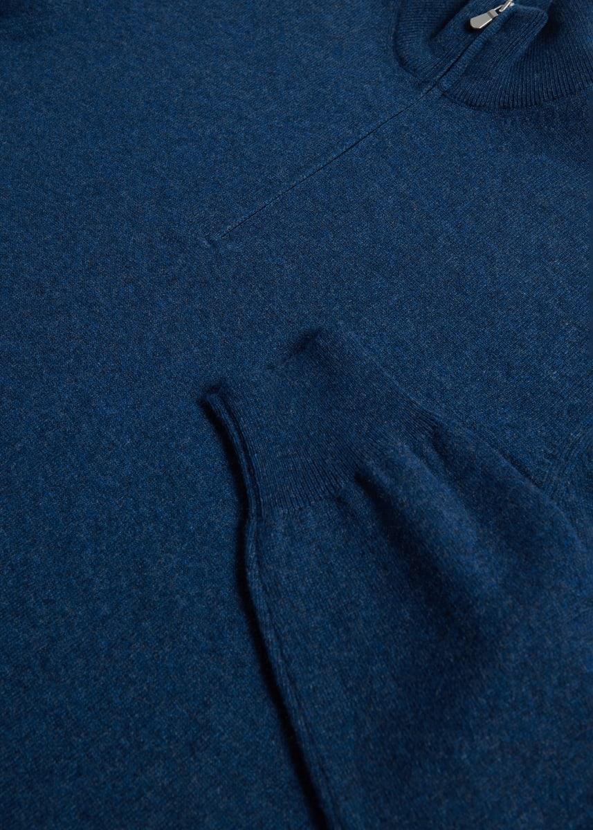 Cashmere 1/4 Zip Sweater - Denim
