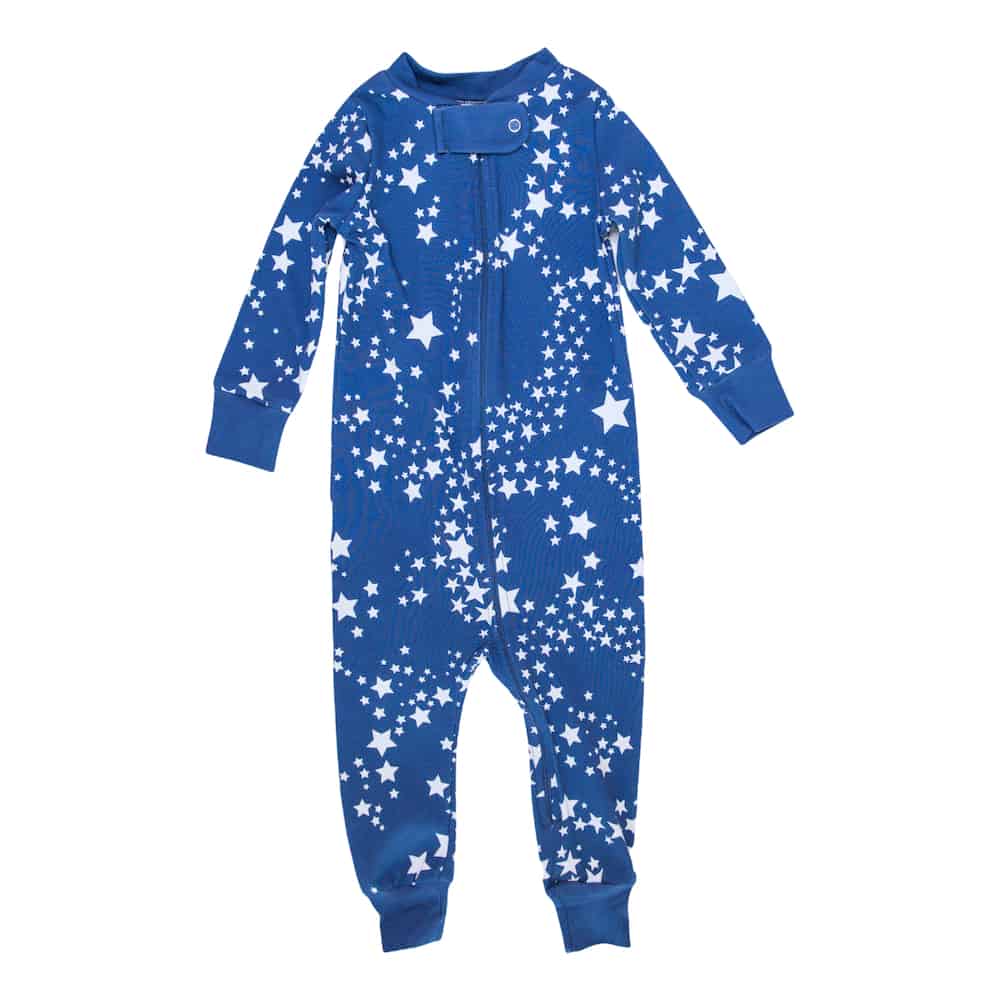 Full Zip Footless Pajama - Star Swirls