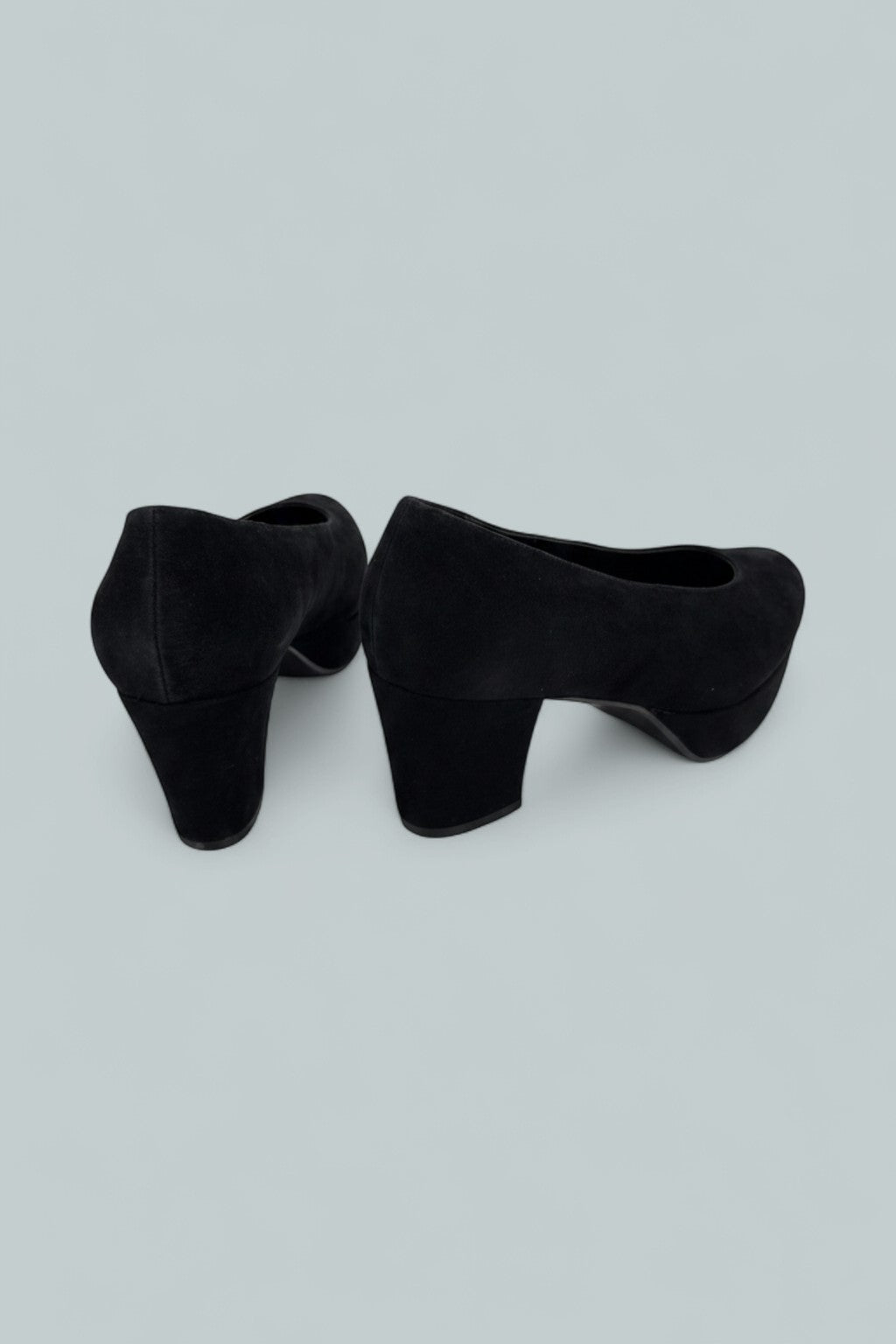 Chapters Platform Pumps - Black Suede
