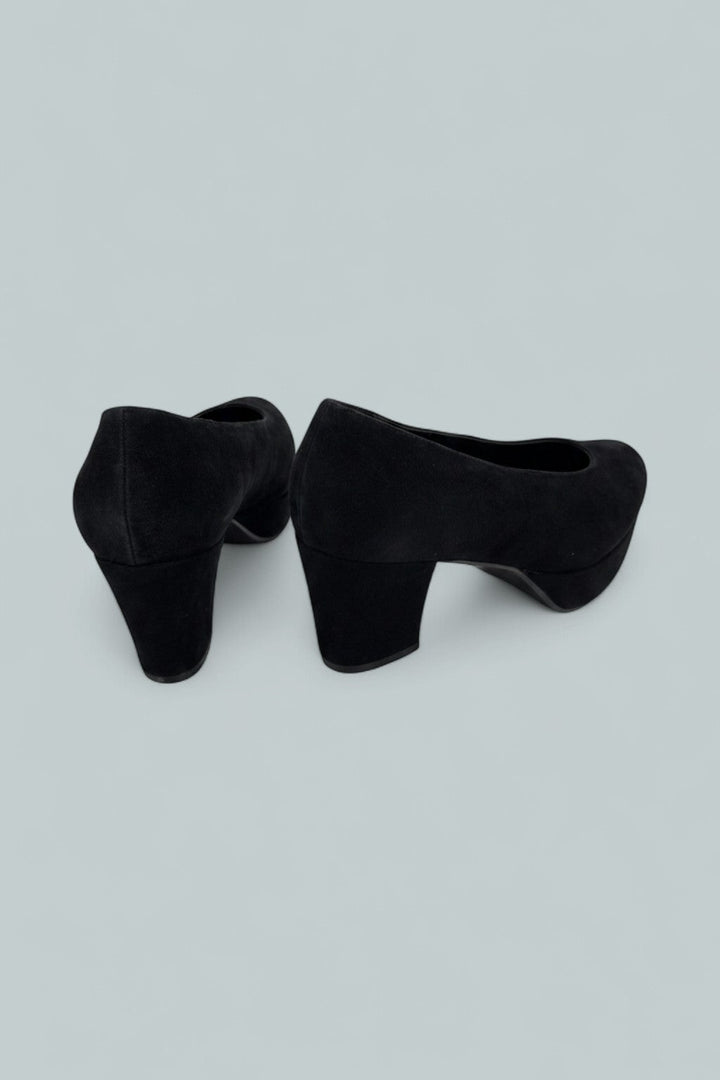 Chapters Platform Pumps - Black Suede