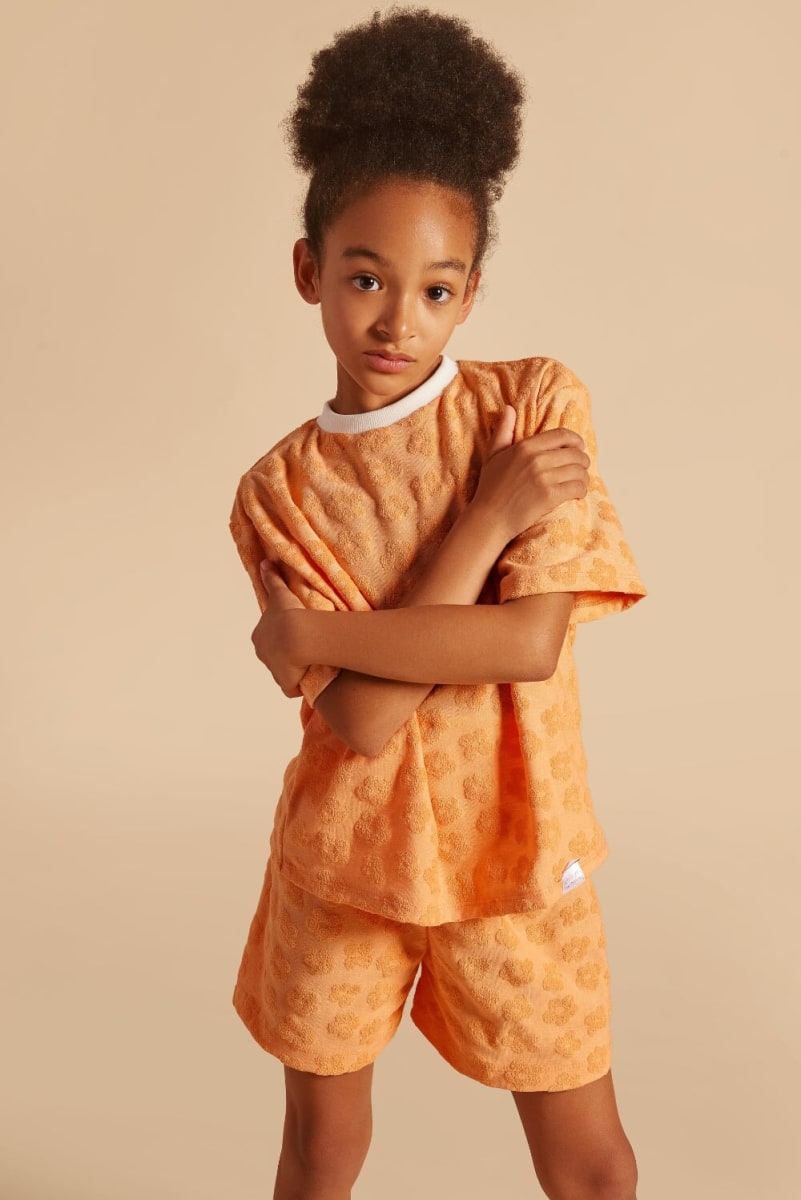 Grow With Me Wide Shorts - Clementine Sorbet Flowers