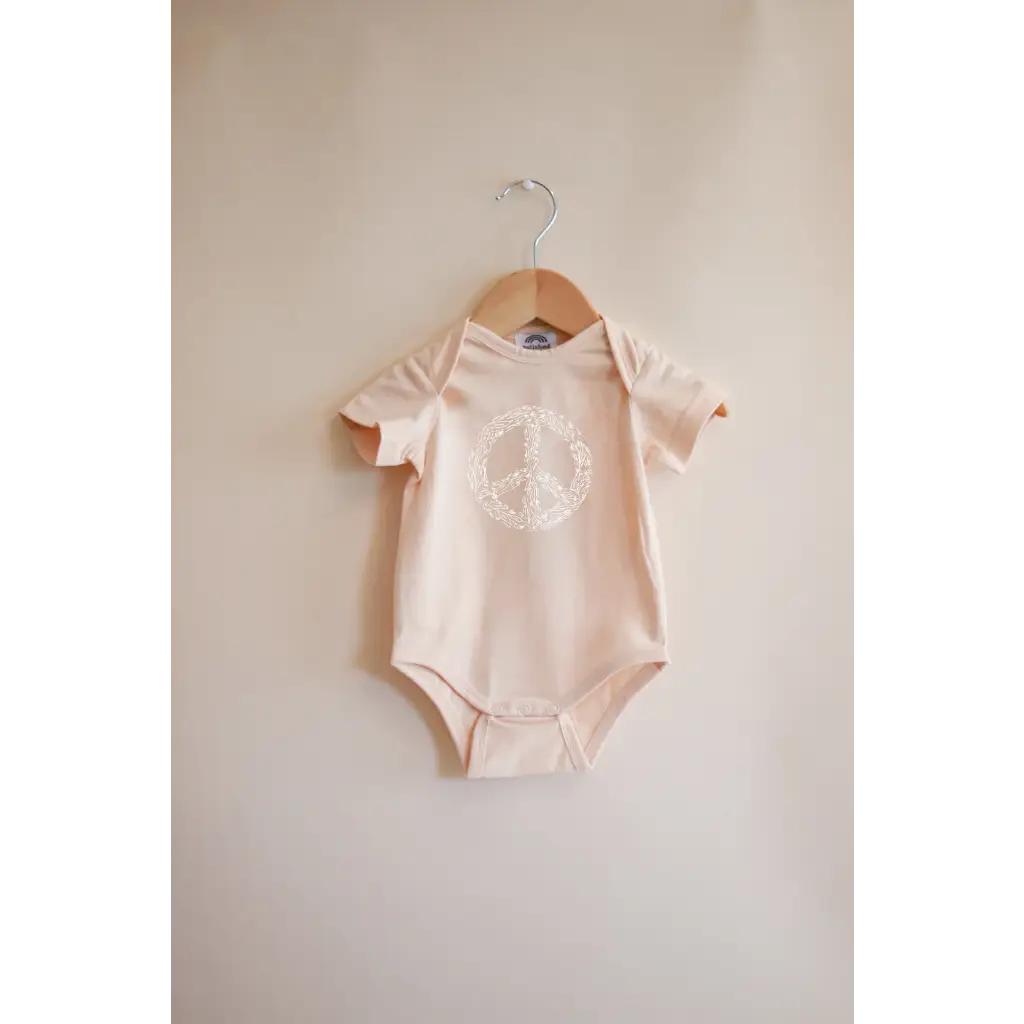 Peace Floral Organic Cotton Baby Bodysuit - Sunkiss