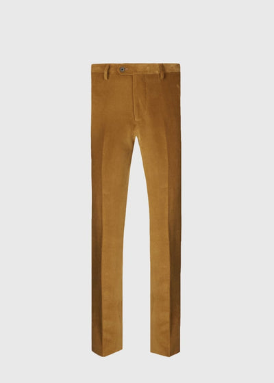 Suede Trimmed Corduroy Trouser - Gold