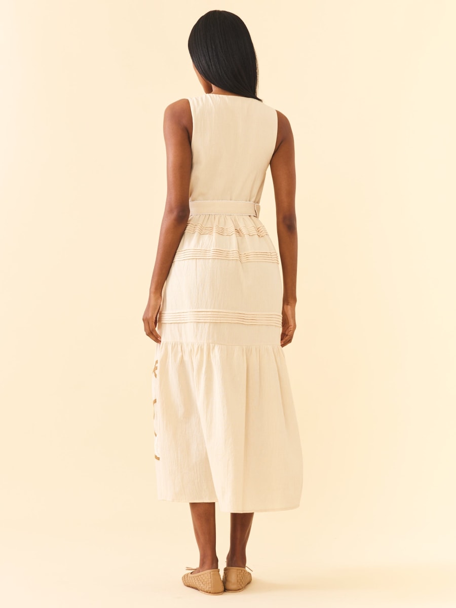 Sophia Dress - Khaki Garden