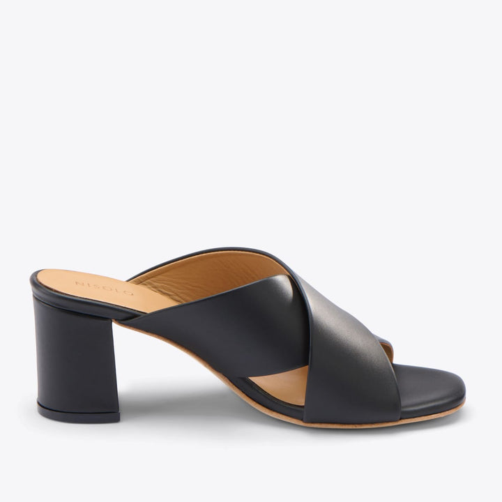 Carina Cross Strap Mule - Black