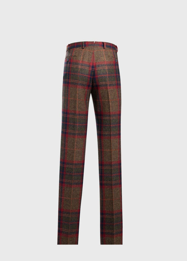 Shetland Wool Plaid Dress Trouser - Red/Green