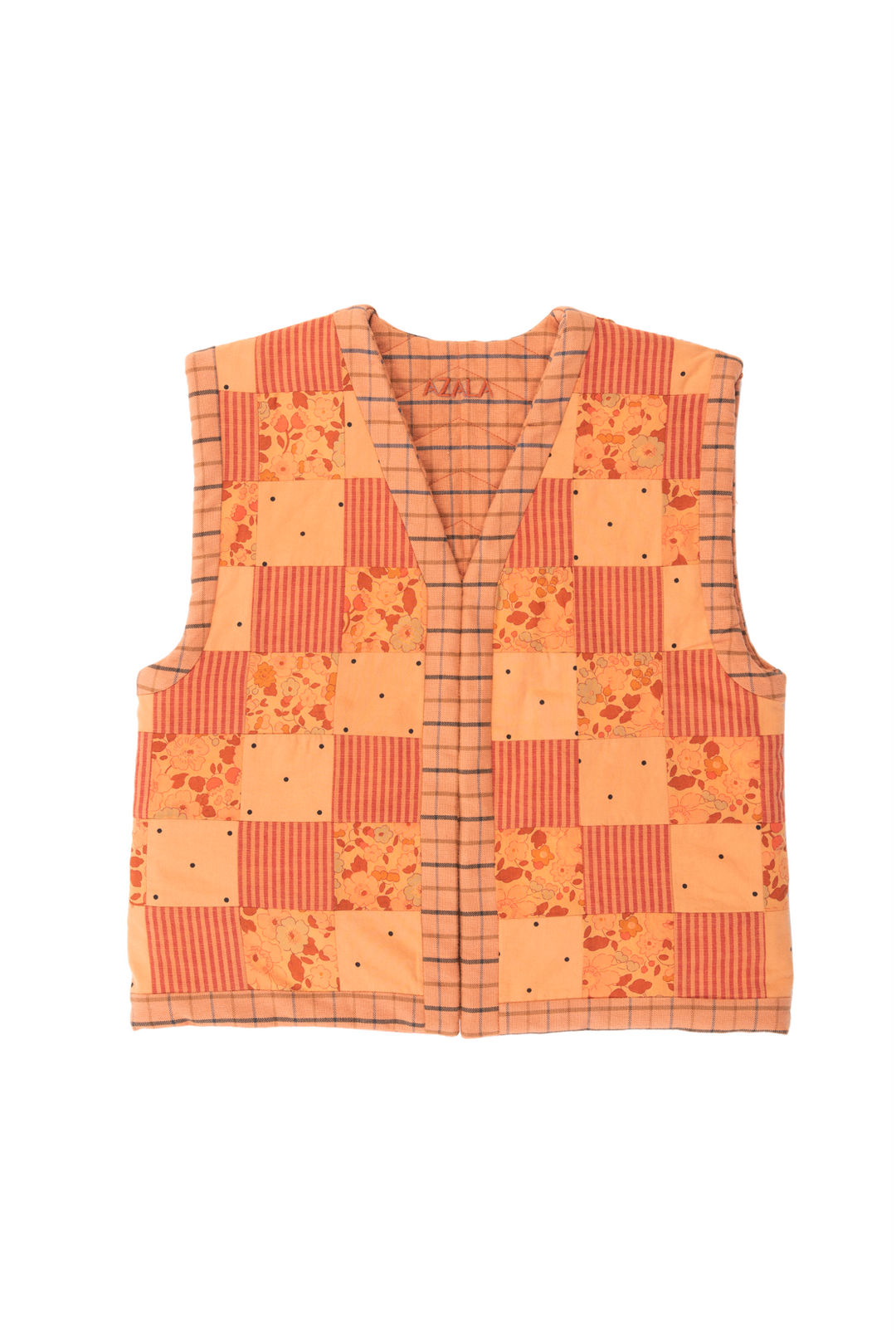 Sleeveless Kids Vest - Apricot Patchwork