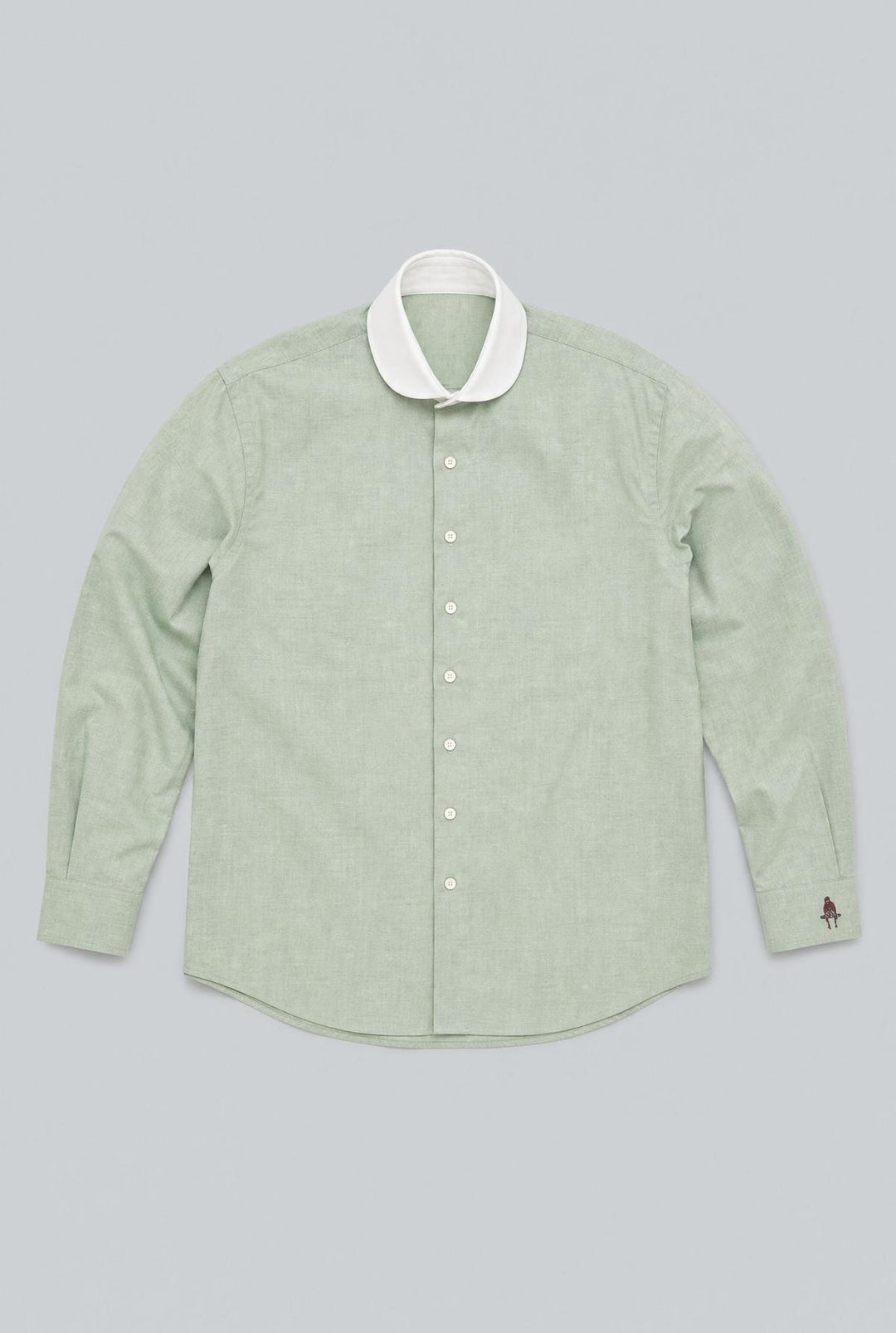 Mof Oxford Round White Collar Sport Shirt - Green
