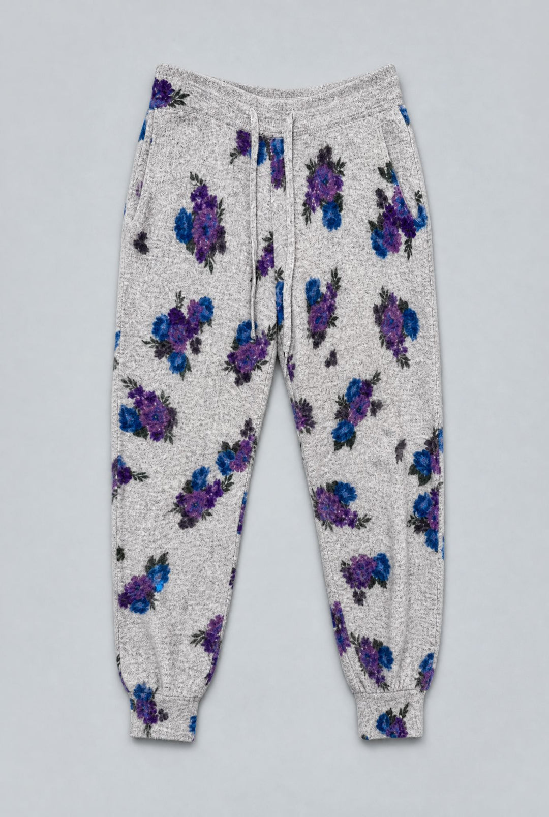 Floral Joggers - Gray Blue