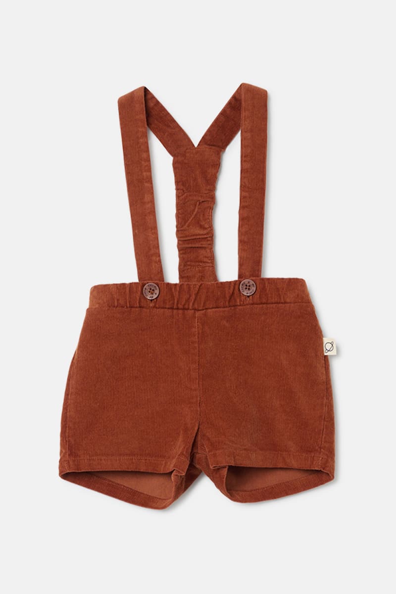Pinwale Corduroy Baby Overalls - Brown