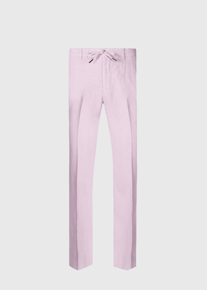 Linen Drawstring Trouser - Light Pink - Pants