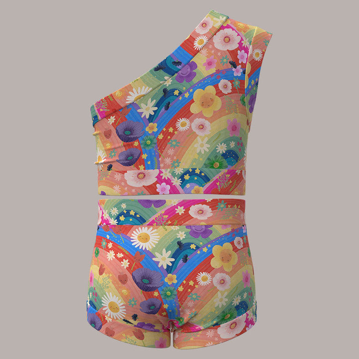 Bummies + Shoulder Tank - Rainbow Flowers