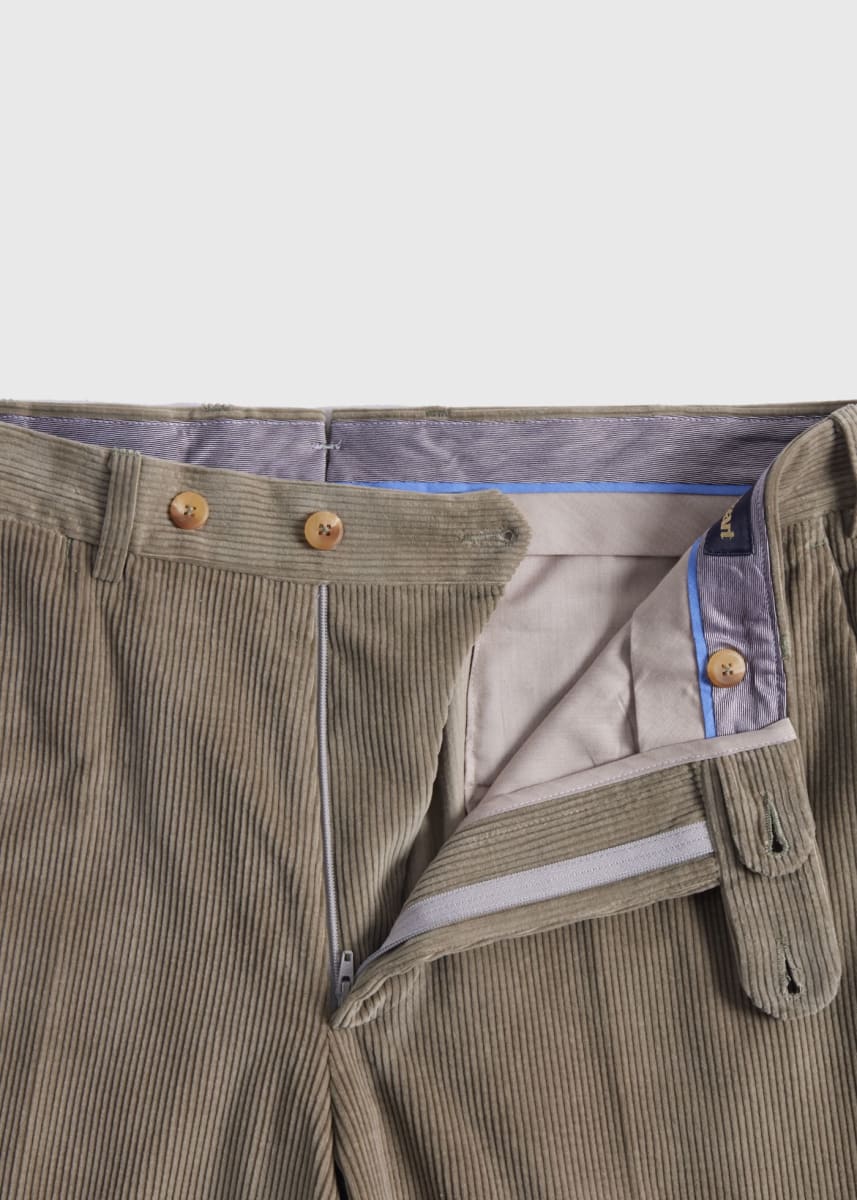 Soft Corduroy Dress Trouser - Taupe