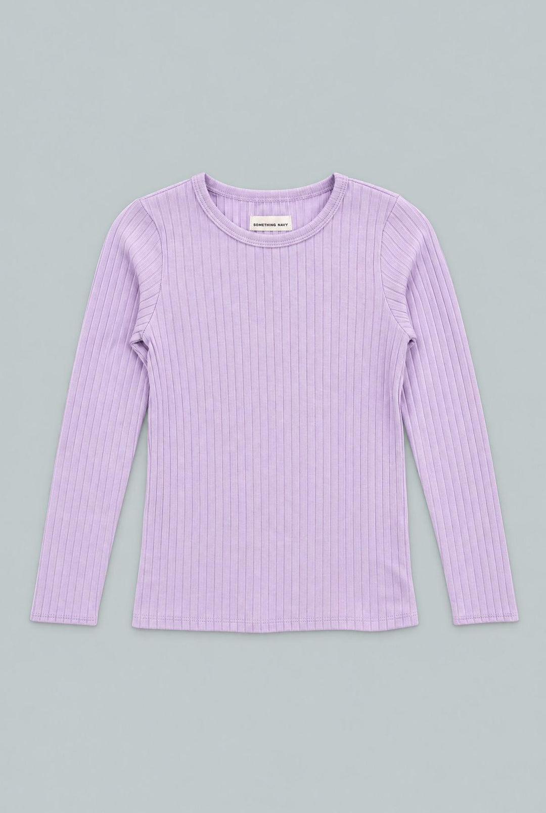 Ribbed Long Sleeve Tee - Lilac