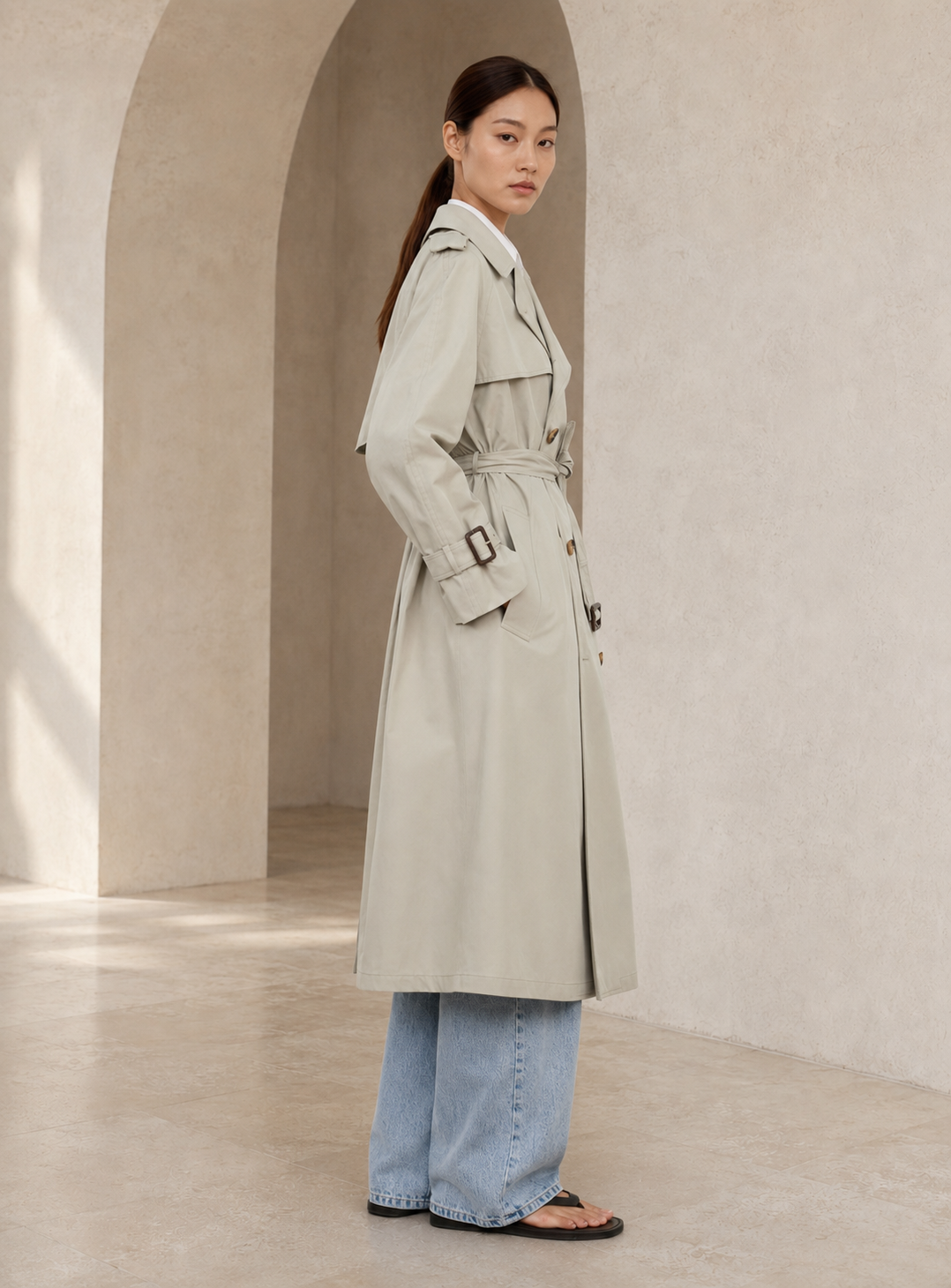 Trench Coat - Cement