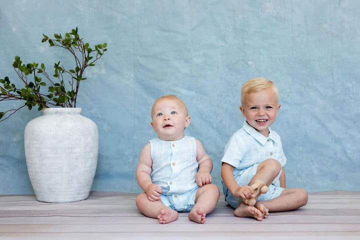 Ancel Romper - Icy Horizon Plaid