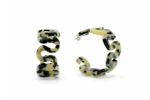 Squiggle Hoops in Tortoise