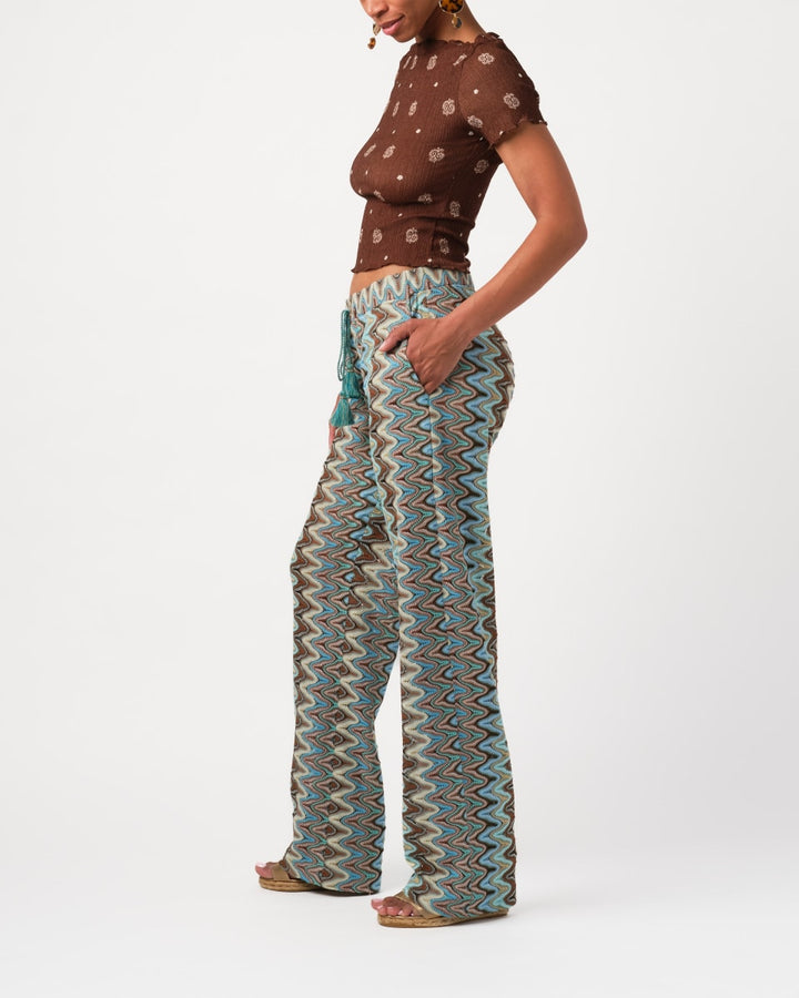 Blaire Pant - Blue Multi (Zig Zag)